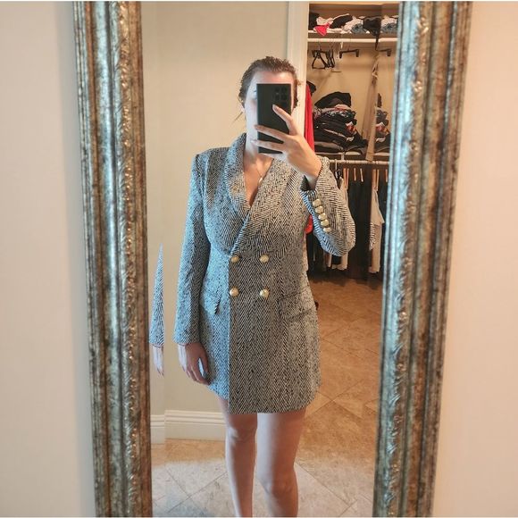 Double breasted striped wool coat - Picture 6 of 10